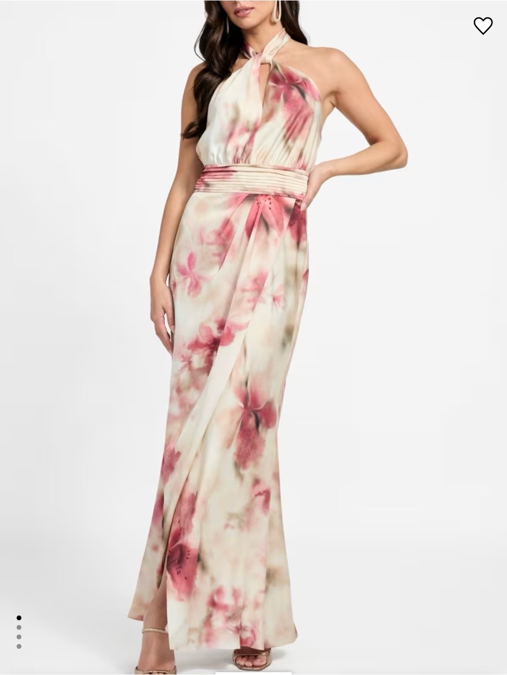 Guess Bianca Floral Maxi Dress in Pink and Cream